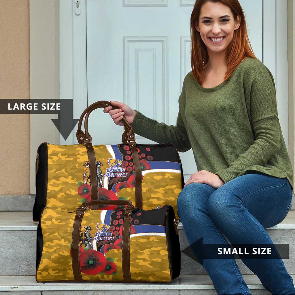 West Eagles ANZAC Personalised Travel Bag Lest We Forget Poppy Camo