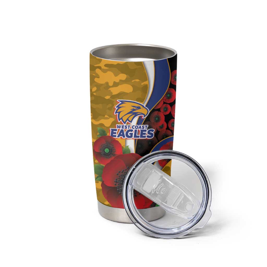 West Eagles ANZAC Personalised Tumbler Cup Lest We Forget Poppy Camo