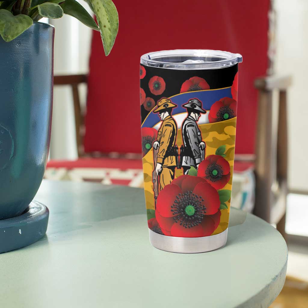 West Eagles ANZAC Personalised Tumbler Cup Lest We Forget Poppy Camo
