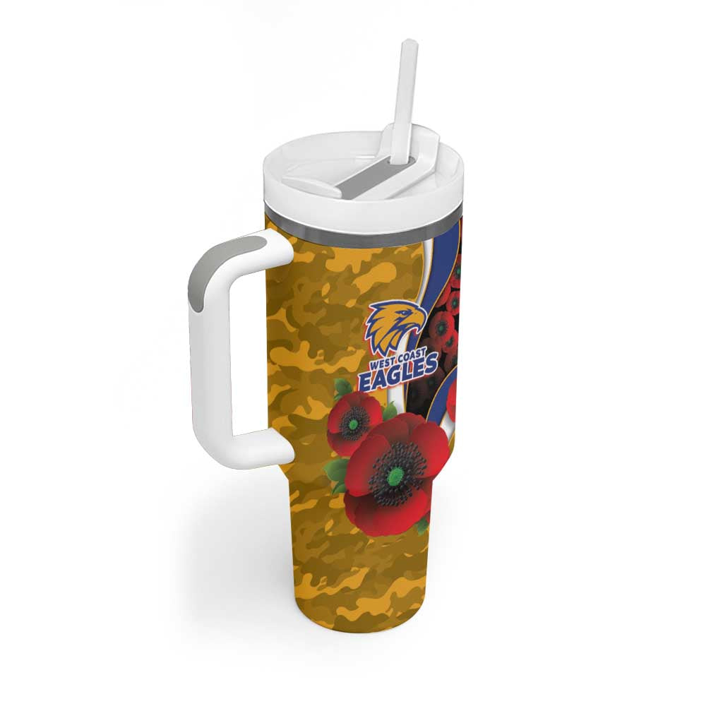 West Eagles ANZAC Personalised Tumbler With Handle Lest We Forget Poppy Camo
