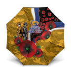 West Eagles ANZAC Personalised Umbrella Lest We Forget Poppy Camo