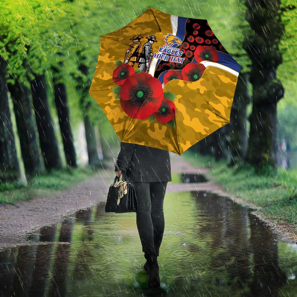 West Eagles ANZAC Personalised Umbrella Lest We Forget Poppy Camo