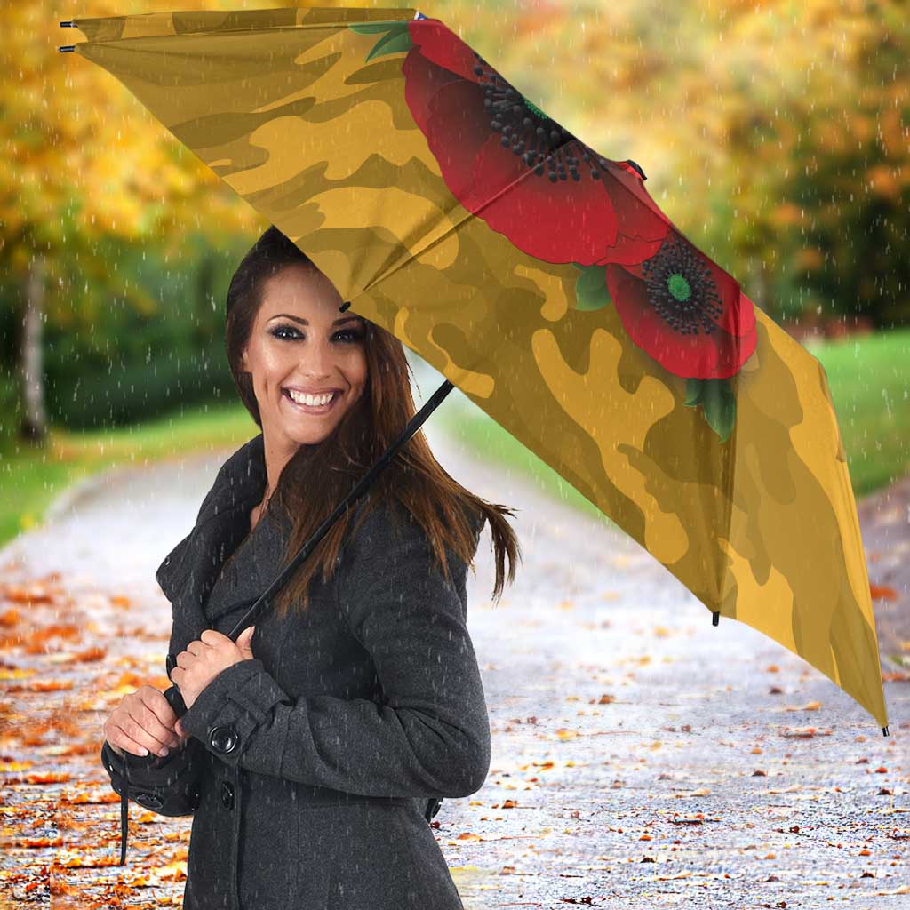 West Eagles ANZAC Personalised Umbrella Lest We Forget Poppy Camo
