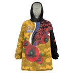 West Eagles ANZAC Personalised Wearable Blanket Hoodie Lest We Forget Poppy Camo