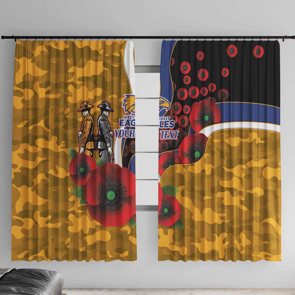West Eagles ANZAC Personalised Window Curtain Lest We Forget Poppy Camo