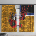 West Eagles ANZAC Personalised Window Curtain Lest We Forget Poppy Camo