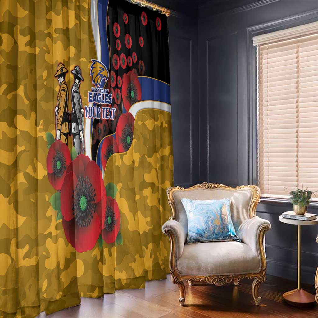 West Eagles ANZAC Personalised Window Curtain Lest We Forget Poppy Camo