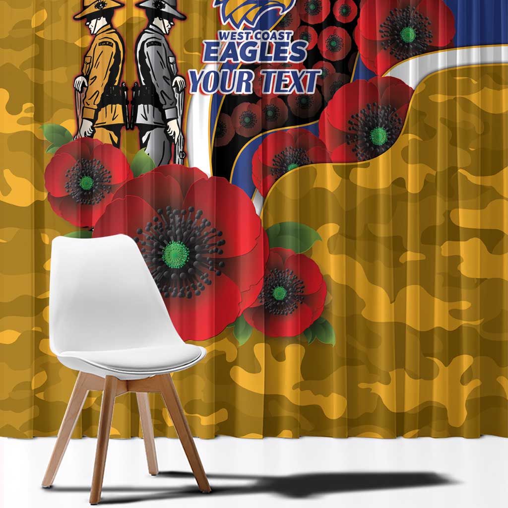 West Eagles ANZAC Personalised Window Curtain Lest We Forget Poppy Camo