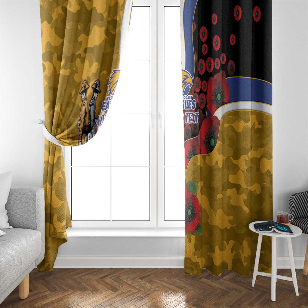 West Eagles ANZAC Personalised Window Curtain Lest We Forget Poppy Camo