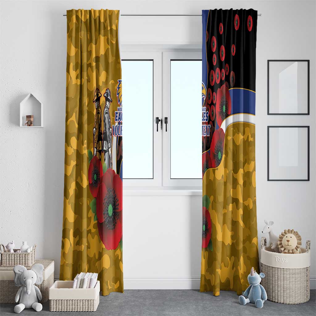 West Eagles ANZAC Personalised Window Curtain Lest We Forget Poppy Camo