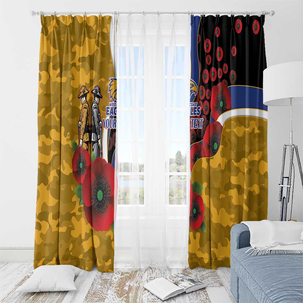 West Eagles ANZAC Personalised Window Curtain Lest We Forget Poppy Camo