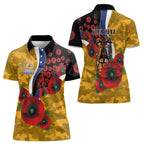 West Eagles ANZAC Personalised Women Polo Shirt Lest We Forget Poppy Camo
