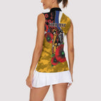 West Eagles ANZAC Personalised Women Sleeveless Polo Shirt Lest We Forget Poppy Camo