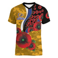 West Eagles ANZAC Personalised Women V-Neck T-Shirt Lest We Forget Poppy Camo