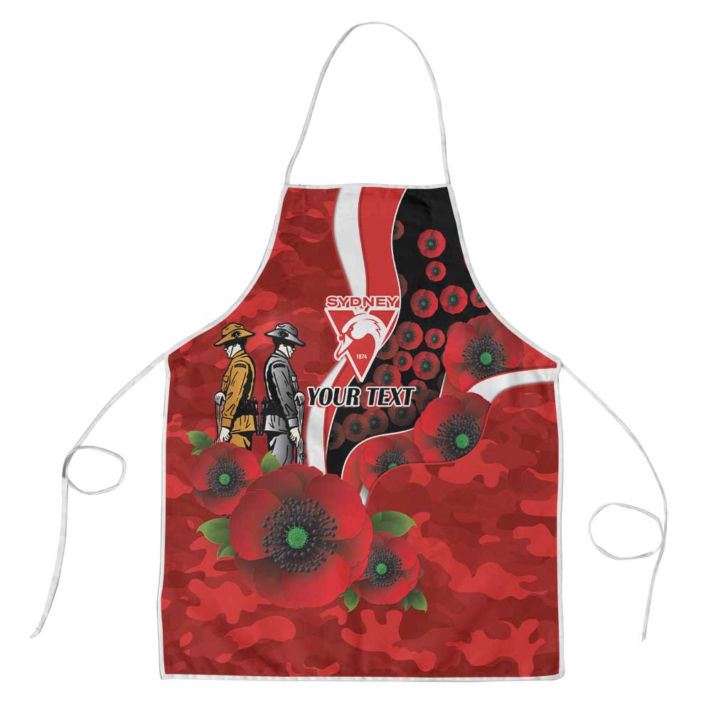 Sydney Swans ANZAC Personalised Apron Lest We Forget Poppy Camo