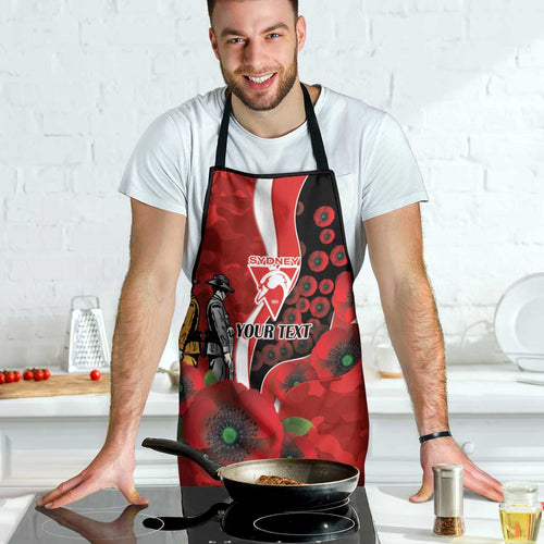 Sydney Swans ANZAC Personalised Apron Lest We Forget Poppy Camo