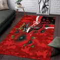 Sydney Swans ANZAC Personalised Area Rug Lest We Forget Poppy Camo