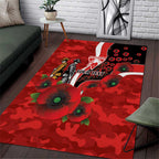 Sydney Swans ANZAC Personalised Area Rug Lest We Forget Poppy Camo