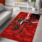 Sydney Swans ANZAC Personalised Area Rug Lest We Forget Poppy Camo