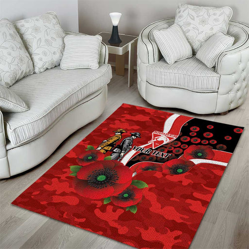 Sydney Swans ANZAC Personalised Area Rug Lest We Forget Poppy Camo