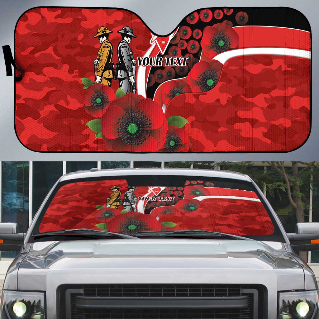 Sydney Swans ANZAC Personalised Auto Sun Shade Lest We Forget Poppy Camo