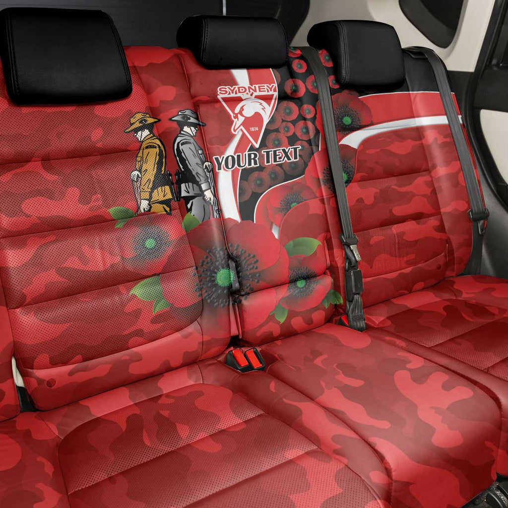 Sydney Swans ANZAC Personalised Back Car Seat Cover Lest We Forget Poppy Camo
