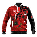 Sydney Swans ANZAC Personalised Baseball Jacket Lest We Forget Poppy Camo