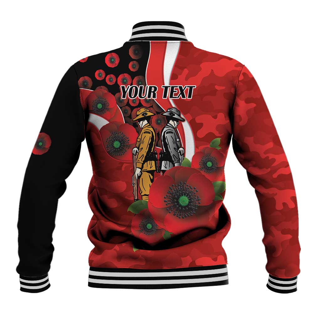 Sydney Swans ANZAC Personalised Baseball Jacket Lest We Forget Poppy Camo