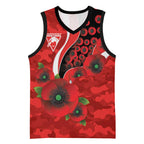 Sydney Swans ANZAC Personalised Basketball Jersey Lest We Forget Poppy Camo
