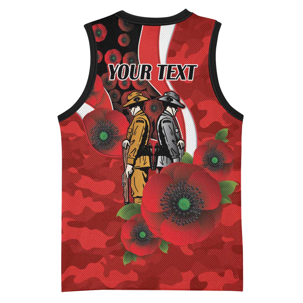 Sydney Swans ANZAC Personalised Basketball Jersey Lest We Forget Poppy Camo
