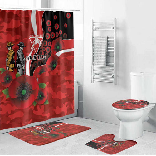 Sydney Swans ANZAC Personalised Bathroom Set Lest We Forget Poppy Camo