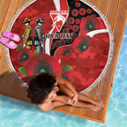 Sydney Swans ANZAC Personalised Beach Blanket Lest We Forget Poppy Camo