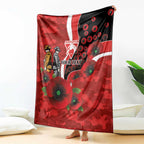 Sydney Swans ANZAC Personalised Blanket Lest We Forget Poppy Camo