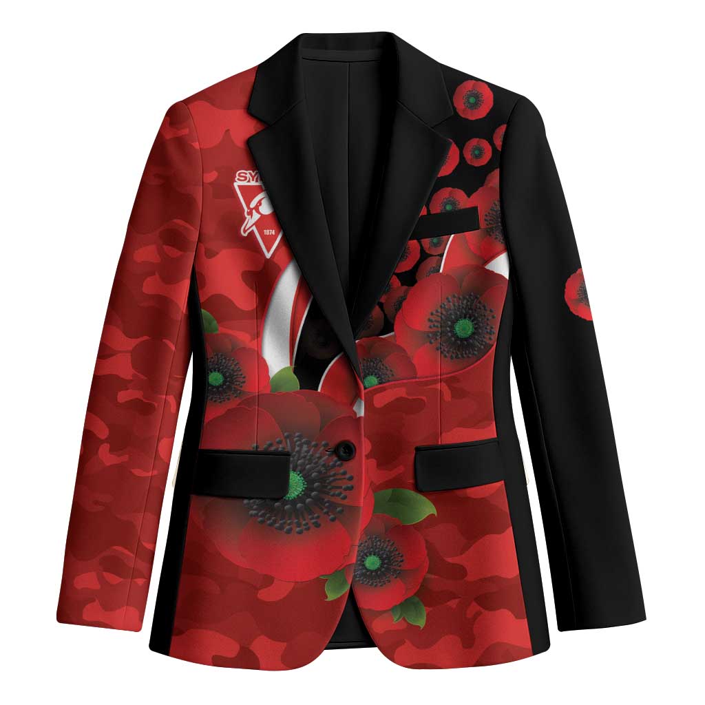 Sydney Swans ANZAC Personalised Blazer Lest We Forget Poppy Camo