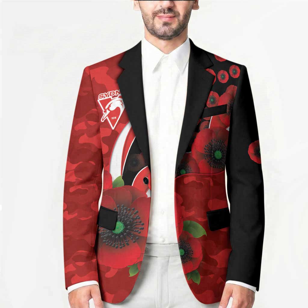 Sydney Swans ANZAC Personalised Blazer Lest We Forget Poppy Camo
