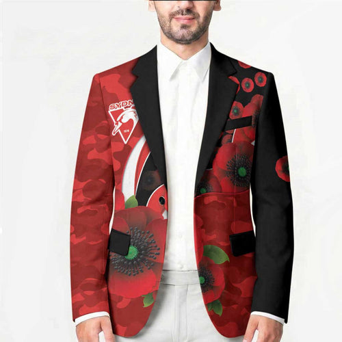 Sydney Swans ANZAC Personalised Blazer Lest We Forget Poppy Camo