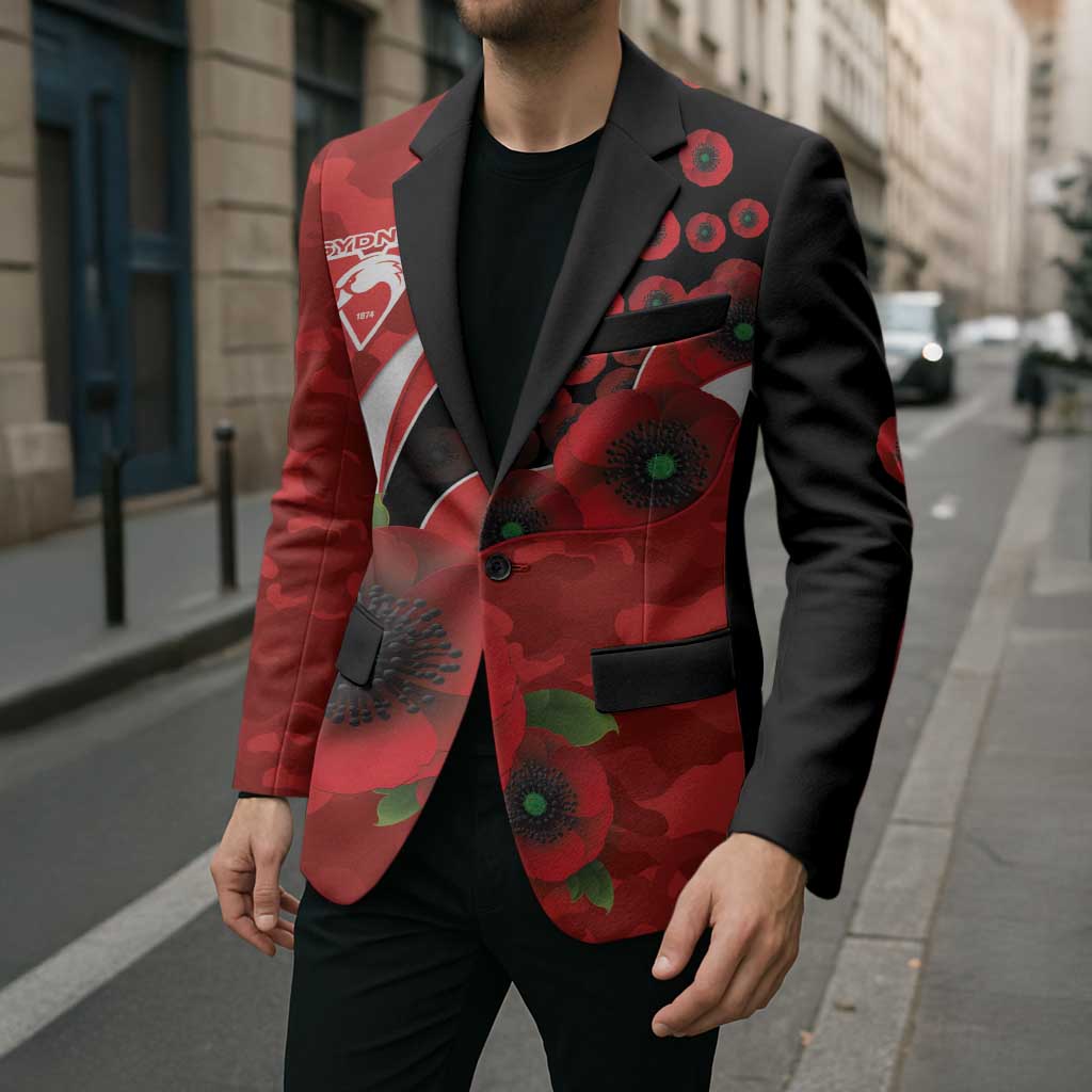 Sydney Swans ANZAC Personalised Blazer Lest We Forget Poppy Camo