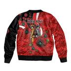 Sydney Swans ANZAC Personalised Bomber Jacket Lest We Forget Poppy Camo