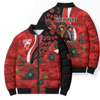 Sydney Swans ANZAC Personalised Bomber Puffer Jacket Lest We Forget Poppy Camo