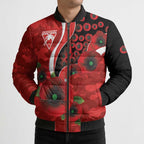 Sydney Swans ANZAC Personalised Bomber Puffer Jacket Lest We Forget Poppy Camo