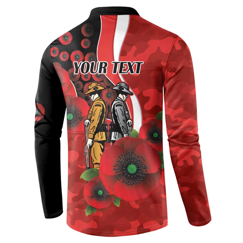 Sydney Swans ANZAC Personalised Button Sweatshirt Lest We Forget Poppy Camo