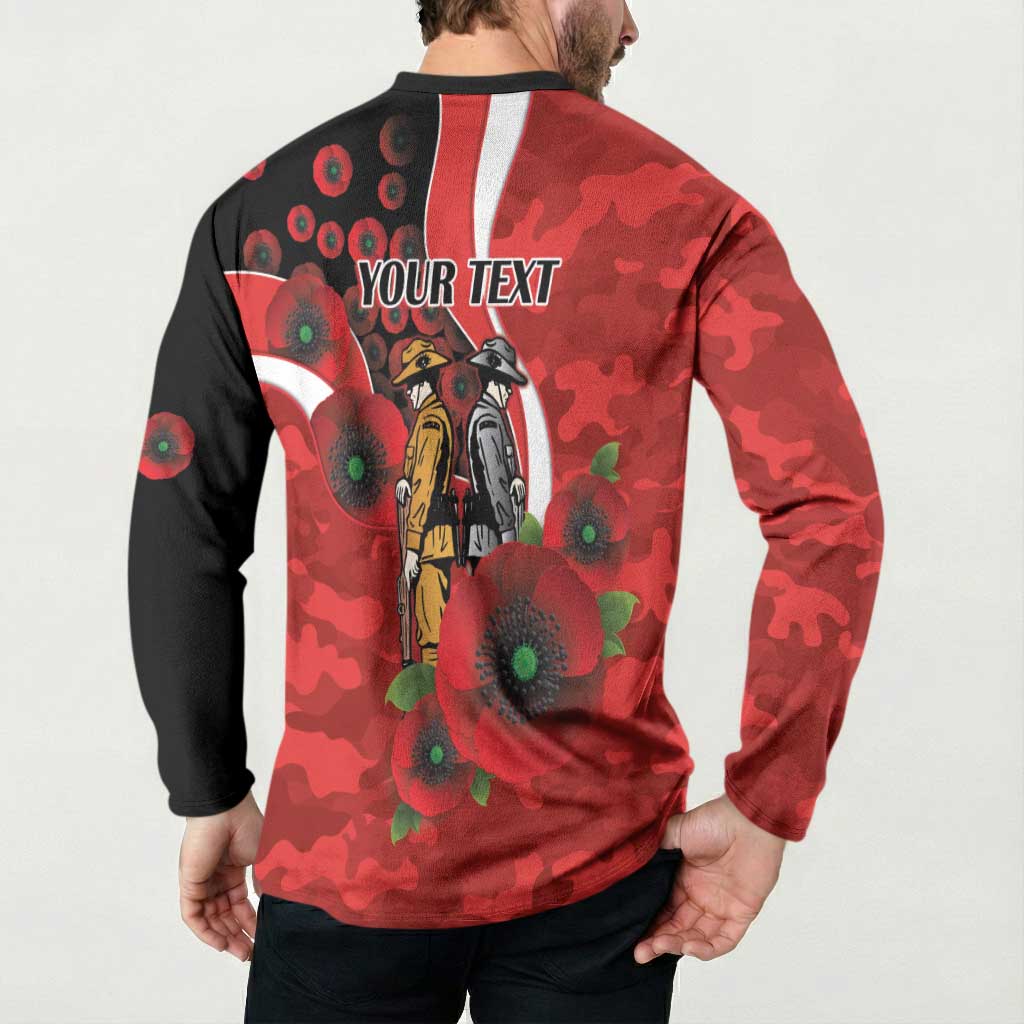 Sydney Swans ANZAC Personalised Button Sweatshirt Lest We Forget Poppy Camo