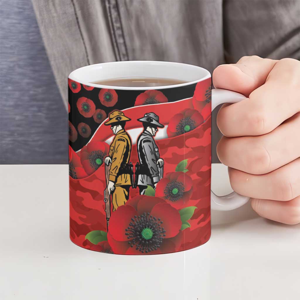 Sydney Swans ANZAC Personalised Ceramic Mug Lest We Forget Poppy Camo