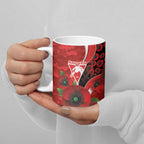 Sydney Swans ANZAC Personalised Ceramic Mug Lest We Forget Poppy Camo