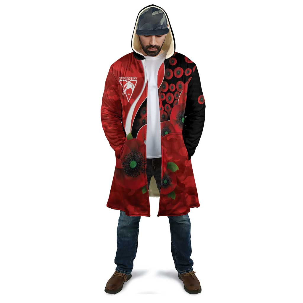 Sydney Swans ANZAC Personalised Cloak Lest We Forget Poppy Camo