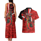 Sydney Swans ANZAC Personalised Couples Matching Tank Maxi Dress and Hawaiian Shirt Lest We Forget Poppy Camo