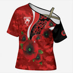 Sydney Swans ANZAC Personalised Cross Shoulder Shirt Lest We Forget Poppy Camo