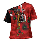 Sydney Swans ANZAC Personalised Cross Shoulder Shirt Lest We Forget Poppy Camo