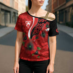 Sydney Swans ANZAC Personalised Cross Shoulder Shirt Lest We Forget Poppy Camo
