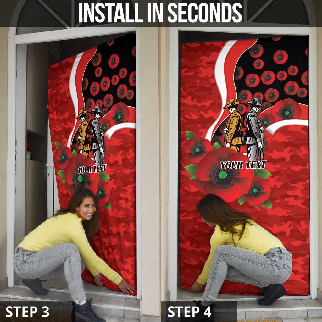 Sydney Swans ANZAC Personalised Door Cover Lest We Forget Poppy Camo